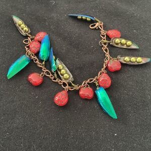 OOAK handmade jewel beetle bracelet. J0090